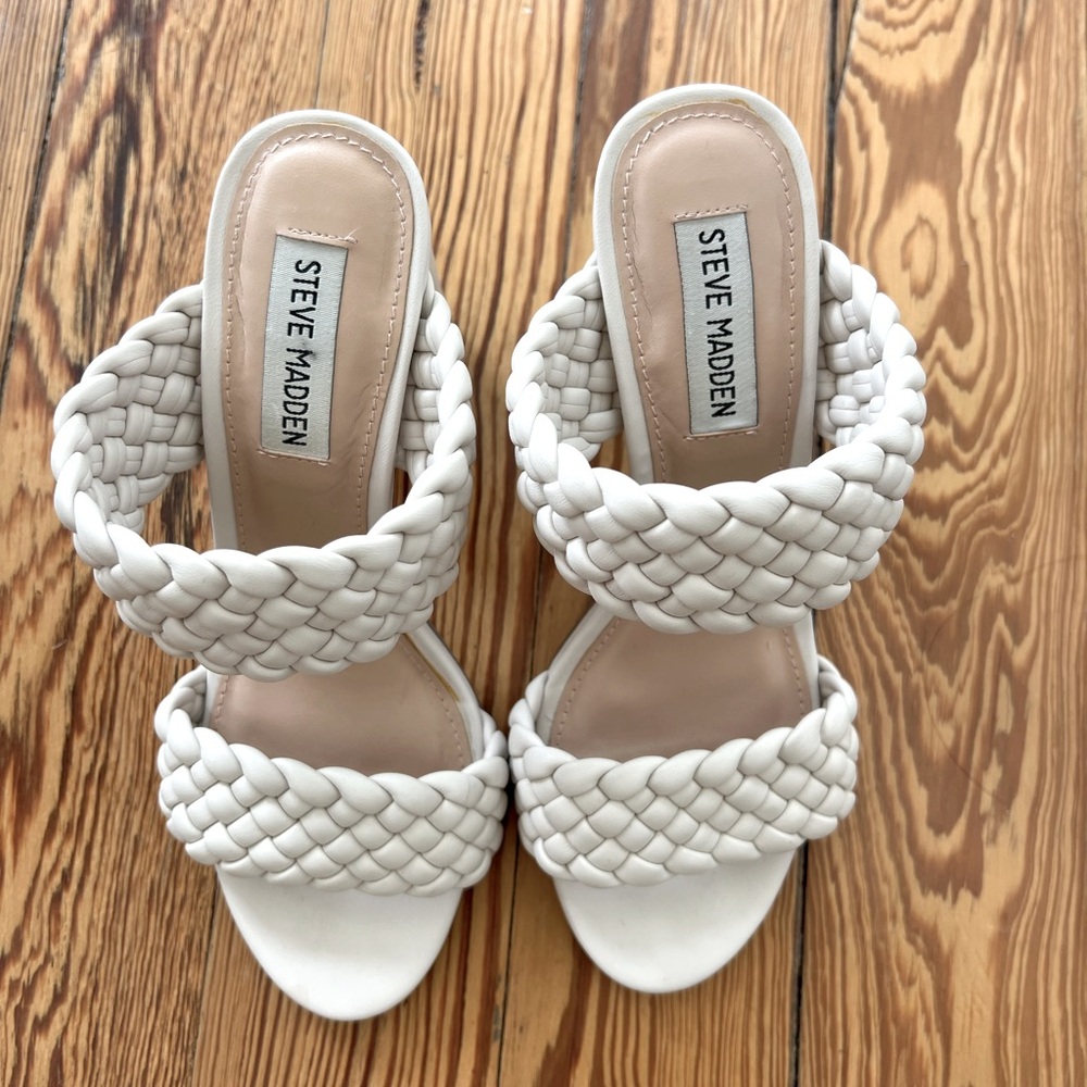 Steve Madden Women's White Braided Sandals